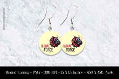 Floral Force Round Earring Sublimation Design Product Image 1