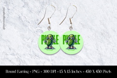 Pickle With Swagger Round Earring Sublimation Design Product Image 1