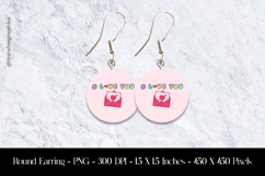 # Love You Round Earring Sublimation Design Product Image 1