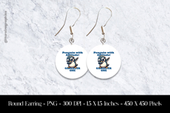 Penguin With Attitude Gangster One Round Earring Sublimation Product Image 1