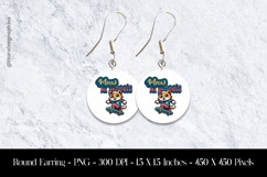 Meow Al Wheels Round Earring Sublimation Design Product Image 1