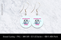 Chillin With A Sap Round Earring Sublimation Design Product Image 1