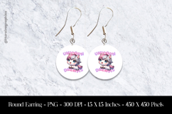 Unicorn Dreams Round Earring Sublimation Design Product Image 1