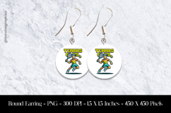 Tennis Club Round Earring Sublimation Design Product Image 1