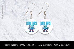 Cool Sips Round Earring Sublimation Design Product Image 1