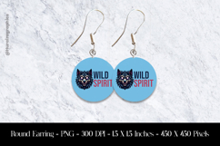 Wild Spirit Round Earring Sublimation Design Product Image 1