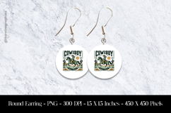 Cow Boy Round Earring Sublimation Design Product Image 1