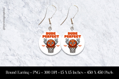 Dude Perfect Basket Ball Round Earring Sublimation Design Product Image 1