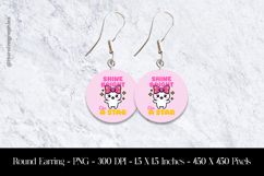 Shine Bright Like a Star Round Earring Sublimation Design Product Image 1