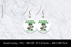 I love Playing BaseBall Round Earring Sublimation Design Product Image 1
