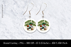 Basket Ball Champions Round Earring Sublimation Design Product Image 1