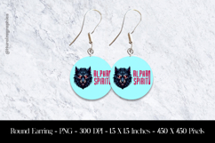 Alpha Spirit Round Earring Sublimation Design Product Image 1