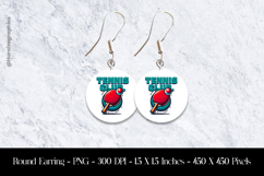 Tennis Club Round Earring Sublimation Design Product Image 1