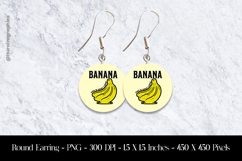 Banana Round Earring Sublimation Design Product Image 1
