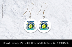 Tennis Club Round Earring Sublimation Design Product Image 1