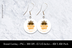 Strong Sprit Round Earring Sublimation Design Product Image 1
