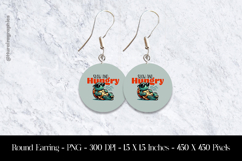 Slow &amp; Hungry Turtle Round Earring Sublimation Design Product Image 1