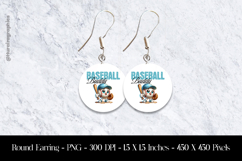 Basket Ball Buddy Round Earring Sublimation Design Product Image 1