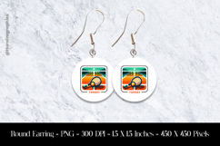 Sunday Funday Recket Round Earring Sublimation Design Product Image 1