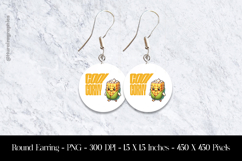 Cool Corny Round Earring Sublimation Design Product Image 1