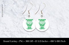 Burger Zone Round Earring Sublimation Design Product Image 1