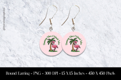 Flamingo Vibes and Island Tides Round Earring Sublimation Product Image 1