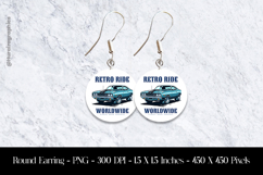 Retro Ride WorldWide Round Earring Sublimation Design Product Image 1