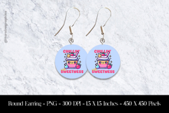Chillin Sweetness Round Earring Sublimation Design Product Image 1