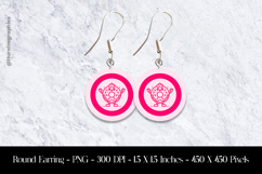 Cute Donut Round Earring Sublimation Design Product Image 1
