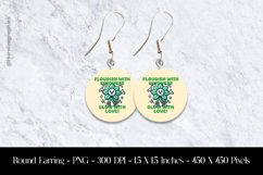 Flourish with Kindness Flower Round Earring Sublimation Product Image 1