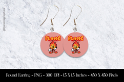 Flame Round Earring Sublimation Design Product Image 1