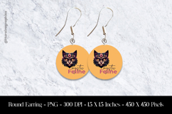 Mysic Feline Round Earring Sublimation Design Product Image 1