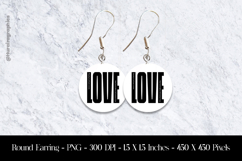 Love Round Earring Sublimation Design Product Image 1