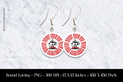 Retro Coffee Cup Enjoy Your Day Round Earring Sublimation Product Image 1