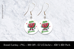 Hallo Summer Round Earring Sublimation Design Product Image 1