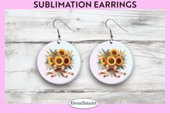 Sunflower Round Earrings | Flowers Round Earrings | Earrings Product Image 1