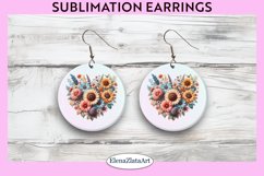 Sunflower Round Earrings | Flowers Round Earrings | Earrings Product Image 1