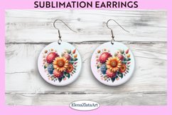 Sunflower Round Earrings | Flowers Round Earrings | Earrings Product Image 1