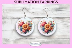 Sunflower Round Earrings | Flowers Round Earrings | Earrings Product Image 1