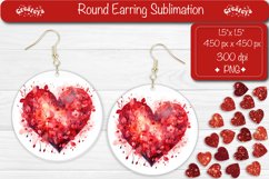 Flower Round Earring Sublimation Designs Valentine earrings Product Image 1