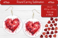 Flower Round Earring Sublimation Designs Valentine earrings Product Image 1