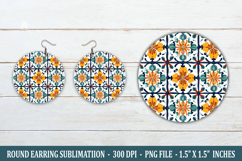 Portuguese Pattern Round Earring | Earring Sublimation Product Image 1