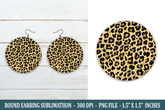Leopard Print Round Earring | Earring Sublimation Product Image 1