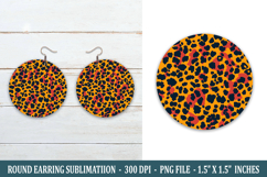 Leopard Print Round Earring | Earring Sublimation Product Image 1