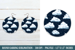 Snowy clouds Round Earring | Earring Sublimation Product Image 1