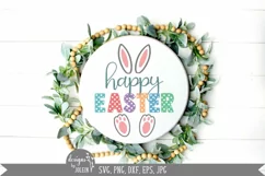 Happy Easter with Feet and Ears SVG, Easter SVG, Sublimation Product Image 1