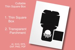 Round Frame and Flowers Thin Window Square Gift Box Template