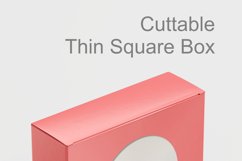 Round Frame and Flowers Thin Window Square Gift Box Template