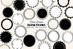 Round Frames | Hand Drawn Circle Border &amp; Decorative Label Product Image 1