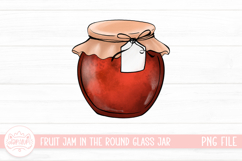Fruit Jam In The Round Glass Jar Watercolor PNG Illustration Product Image 1